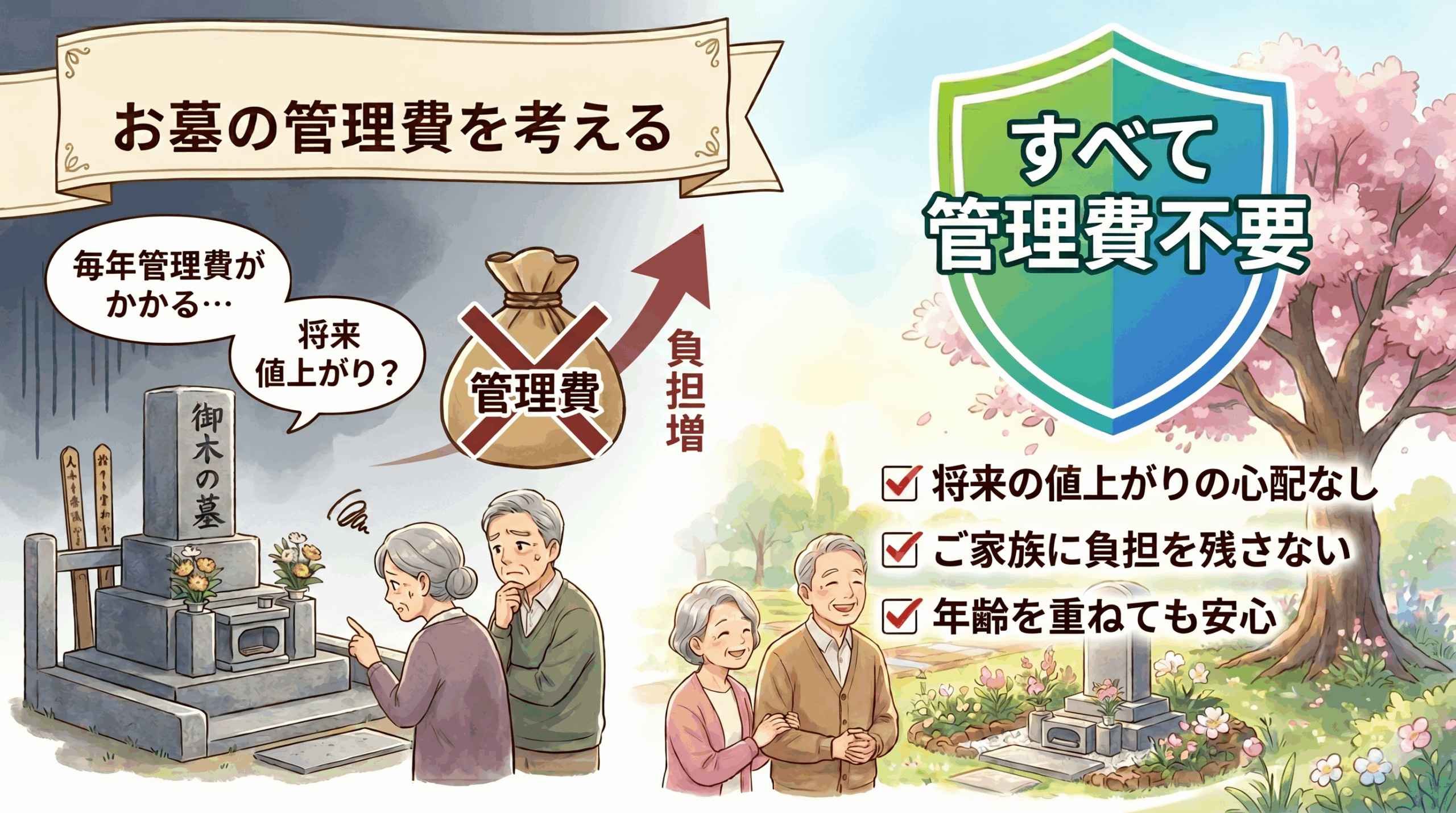 お墓の管理費、
将来の負担まで考えていますか？